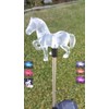 2 Pieces Clear Horse Solar Power Outdoor Garden Yard Stick Color Change LED Lights