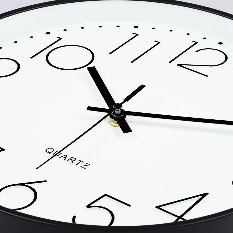 Lafocuse 3D Numbers Silent Wall Clock Black 30 cm Modern