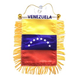 PRK 14 Venezuela Venezuelan Flag for Cars Stickers Decals Small Window Hanging Mini Banners Rearview Mirror car Accessories Automobile Homes Windows Sticks to Glass Quality Made Mini Banners