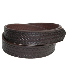 Boston Leather Men's Leather Basketweave Hook and Loop Mechanics Belt, 40, Brown
