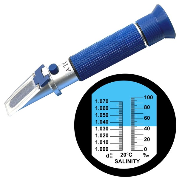Hallocool Salinity Refractometer for Saltwater Aquarium Seawater Marine Fishkeeping 0-100PPT