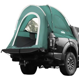 Oasser Pickup Truck Tent,Truck Bed Tent for Camping with Rainfly Waterproof PU2000mm 210D 5.5'-6' Double Layer for 2 Person Rain Cover Included Bag Storage Pocket Spare Fiberglass Pole Green