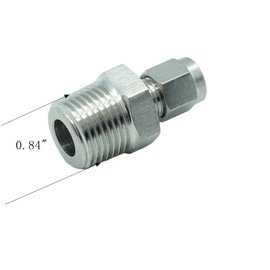 CDQBWKJGFJ 3 Pcs Double Ferrule Compression Fitting Male Connector 1/4" Tube OD x 1/2" NPT Male Pipe Stainless 304 1000 Psi