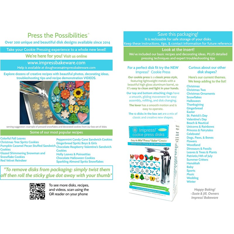 Impress Cookie Press Disks – Thanksgiving Set of 8, Food