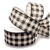 Ribbon Traditions Rustic Black/White Buffalo Plaid Burlap Wired Ribbon 2