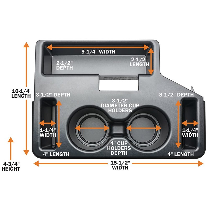 GlowShift Cup Holder Add-On Center Console Attachment Compatible with Dodge