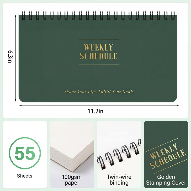 Weekly To Do List Notepad, 6.3''x 11.2'' Weekly Desk Planner