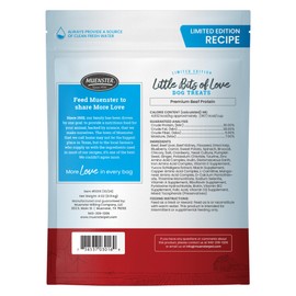 Muenster Premium Lean Beef Freeze Dried Dog Treats (4oz) - Healthy Coat, Joints & Digestion for Training or Meal Topper - Little Bits of Love Limited Edition - Made in USA