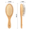 LIYI Bamboo Handle Hair Brush with Stainless Steel Bristles, Promotes