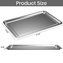 2 Pcs Under Car Oil Pans for Changing Oil, Motorcycle Automotive Oil Change Pan Silver Rust Resistant Drip Tray, Oil Catch Pan Replacement Tray for Garage Machinery Supplies (27.56 x 19.69 Inch)