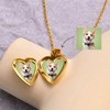 KunBead Gold Heart Photo Locket Necklace that Holds Pictures for