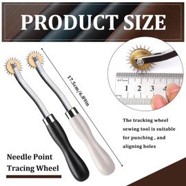 Nitlak 2 PCS Tracing Wheel,Tracing Wheel Sewing Tool,Wooden Handle Stainless Steel Pounce Wheel,Tracing Wheel for Sewing Patterns, Tracing Wheel Tool for Leathercraft, Professional Marking Spacer