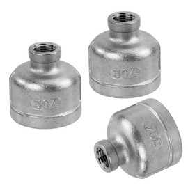 Stainless Steel Hexagonal Nipple, Pack of 3, 1 Inch Female x 1/4 Inch Female Thread, Stainless Steel 304 Reducer Coupling Plug, Metal Connector Adapter for Water, Air, Pipe Connection
