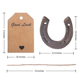 WC 10 Pcs Lucky Horseshoes Western Christmas Decor Wedding Favors Rustic Horseshoe Mini Horse Decor Party Western Party Decorations Baby Shower Return Gifts with Tags Vintage Craft Horseshoe