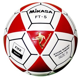 Mikasa FT5A-R-BK Goal Master Soccer Ball, Red/White, Size 5 FIFA Quality