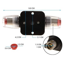 Auto Circuit Breaker BE-TOOL 12V DC 30A Inline Auto Circuit Breaker Manual Reset Switch Car Audio Fuse，Inline Fuse Block For Car Audio Solar Inverter System Protection