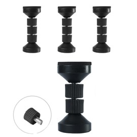 Quikaboo Furniture Fall Prevention, Tension Rod, Mini (4 Pieces), Furniture Fall Prevention, Elastic Rod, Black, Short, Earthquakeproof, Adjustable Mounting Height 1.6 - 4.3 inches (4.2 - 11 cm), Protective Pad, For Narrow Gap, For Fixing Shelves, Refrig