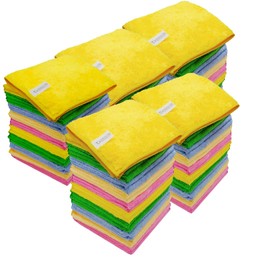Premier Bond Distribution Microfibre Cleaning Cloths, 30 x 30cm, Pack of 20, 300 GSM, Lint-Free, Streak-Free, Reusable for Home, Kitchen, Car, Windows