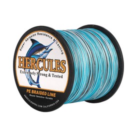 Hercules Super Cast 500M 547 Yards Braided Fishing Line 60 LB Test for Saltwater Freshwater PE Braid Fish Lines Superline 8 Strands - Blue Camo, 60LB (27.2KG), 0.40MM