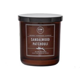 DW Home Hand Poured Richly Scented Medium Single Wick Candle with Metal Lid, (9.3 oz.) (Sandalwood Patchouli)
