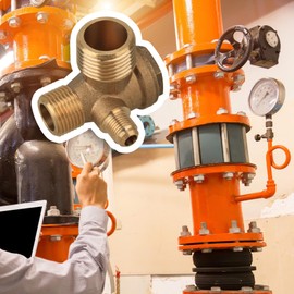 BQLZR 3-Port Brass Male Threaded Check Valve Connector Tool for Air Compressor 0.39" 0.65" 0.83"