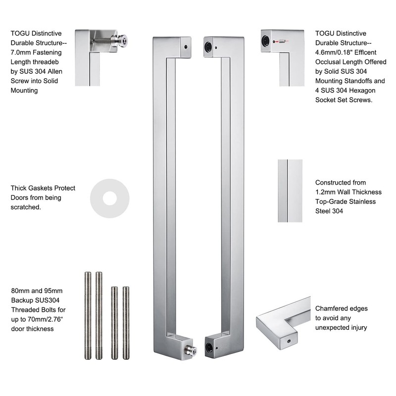 TOGU TG-6013 36 inches Solid Standoffs Heavy-Duty Commercial Grade-304 Stainless