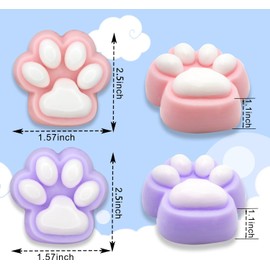 4pcs Taba Squishy Cat Paw Donut Squeeze Toys, Kawaii Mochi Sensory Toys, fufu Squishy for Cute Toys,Fidget Novelty Things,Suitable for Kids Teenage