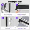 2pcs Telescopic Wheelchair Ramps Portable Threshold Ramp for Home