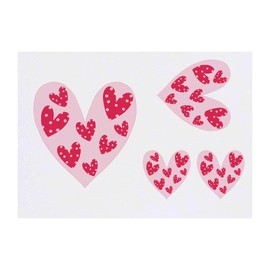 4 x 'Heart Full Of Hearts' Temporary Tattoos - Water Resistant, Skin-Safe, Non-Toxic Transfers, Mixed Sizes (TO00078836)