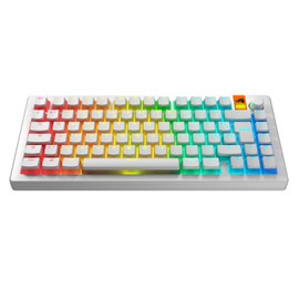 Glorious Gaming GPBT Aura RGB Keycaps: Pudding Style Keycaps, Double-Shot PBT Translucent, for 100%, 75%, 65% and 60% Special Mechanical Keyboards, White, French AZERTY Assignment