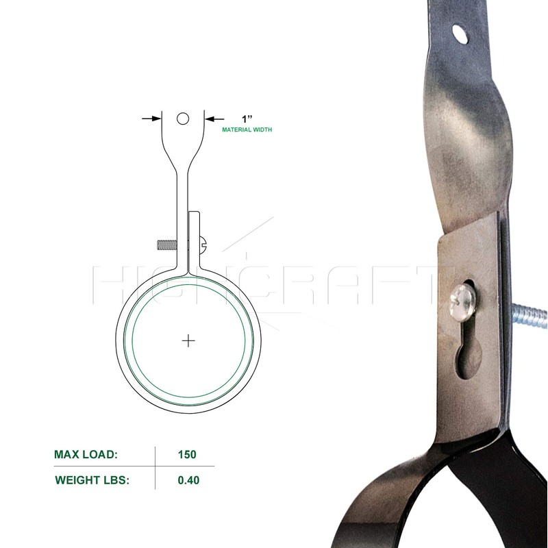 Highcraft IEX-Q04 DWV Pipe Hanger Galvanized Steel, 4 in, Black