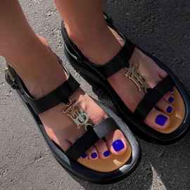 KQueenest Royal Blue Toe Nails False Short Square, Glossy Gel Fake Toe Nails, Pure Color Press on Toes Nail, Acrylic Toe Press on Nail for Women Summer Beach Daily Wear in 24 Pcs