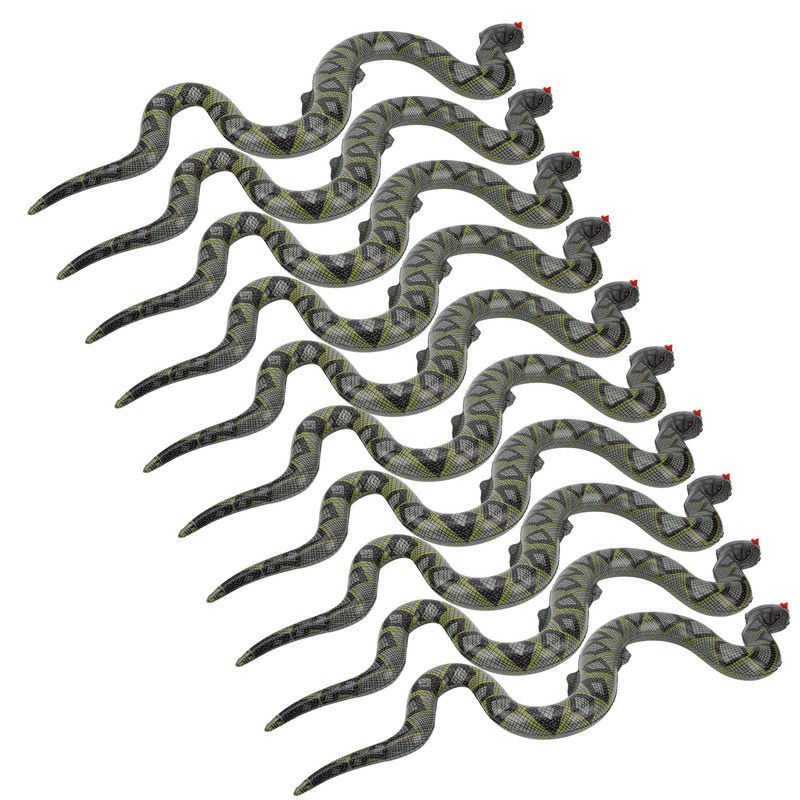 10pcs Inflatable Snakes Toy Scary Snake for Garden Farm Swimming