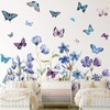 2 Sheets Flowers Butterflies Wall Decals Chrysanthemums Sunflowers Botanical Wall