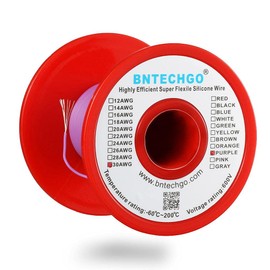 BNTECHGO 30 Gauge Silicone Wire Spool 250 ft Purple Flexible 30 AWG Stranded Tinned Copper Wire