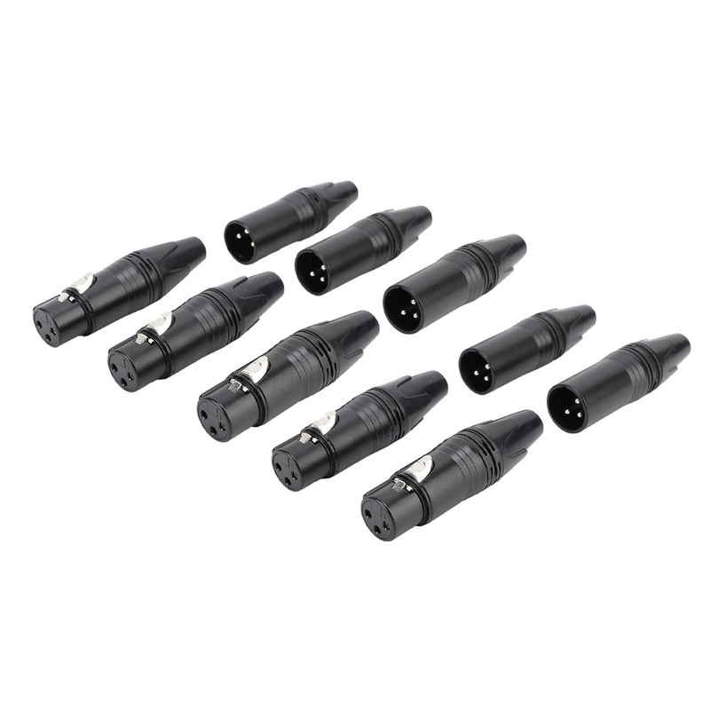10pcs XLR Connector Professional 5 Male 5 Female High Conductivity