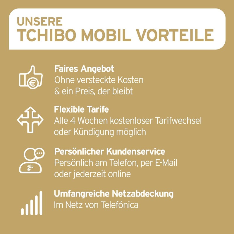 Tchibo MOBIL Smart XL SIM Card, 60 GB Data Volume