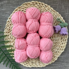 Crochet Yarn Crochet Wool Crochet Set Yarn 25 g x 6 Colours Acrylic Wool, Wool for Crochet and Knitting, Amigurumi Wool Set for Beginners