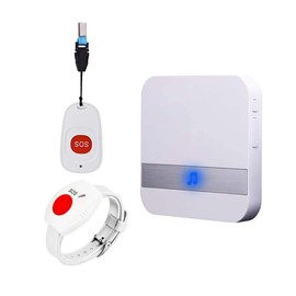 ALEENFOON House Wireless Mobile Alarm Emergency Call Button Emergency Button for Seniors Plug-in Version Home Emergency Call Panic Alarm Wireless Alarm for Care-Required, Patient Elderly Man (2 to 1)