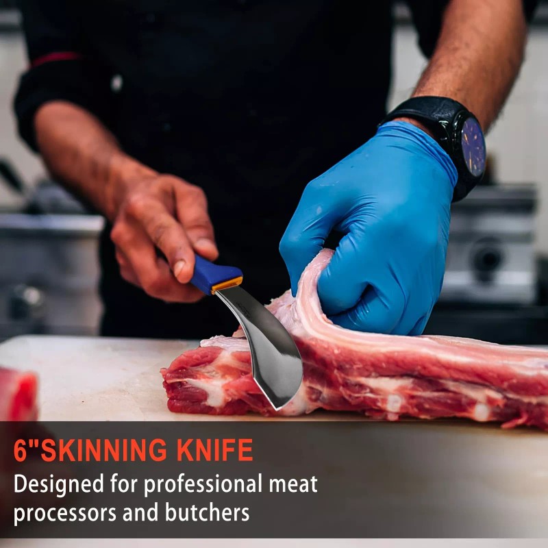 BOLEXINO 4 Pcs Butcher Knife Set W/Non-slip Softgrip, incl. 8"