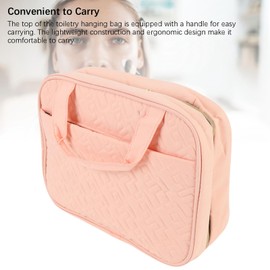 Hängende Toilettenbeutel, Tragbarer Reisetoppelsack mit Hängenden Haken für Shampoo Conditioner Pinsel -Set (PINK)