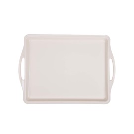 Mintra Home Durable Serving Tray - (1pk, CREAM) Unbreakable, Breakfast, Cafeteria, Fast Food, Handles