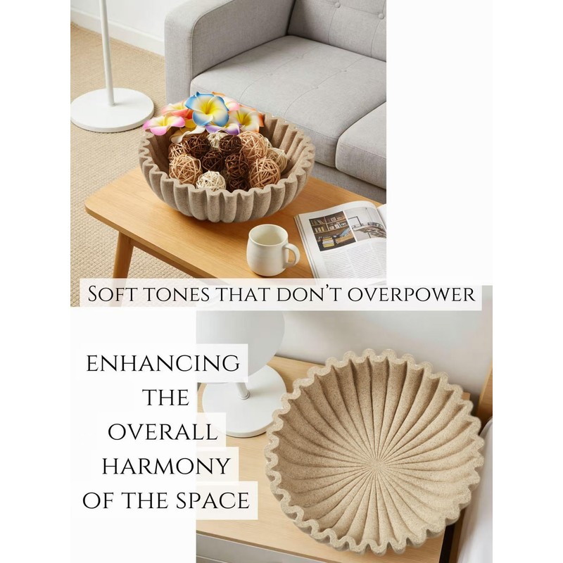 Ruffle Decor Large Decorative Bowl,fruit bowl kitchen stone bowl,bowl decor,Trendy