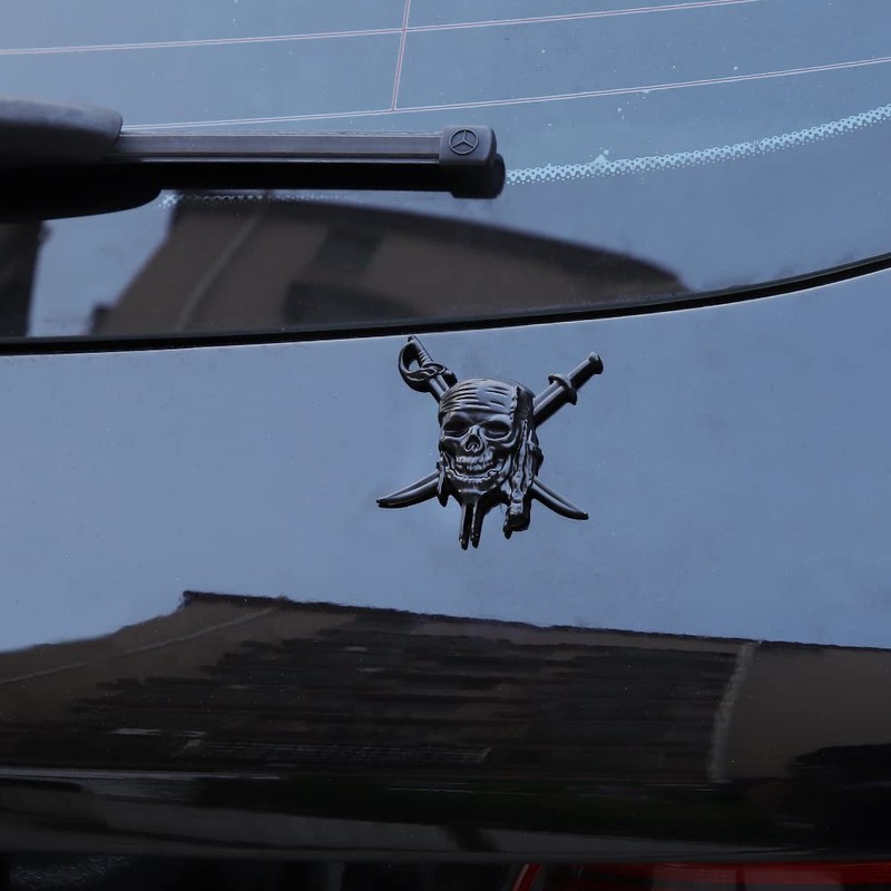 Skull Emblem Car Badge Sticker Car Side Rear Front Hood