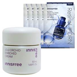 Innisfree Orchid Enriched Cream 50ml+Retinol PDRN Skin Booster Ampoule Gel Mask 5 sheets / 이니스프리 한란 인리치드 크림 50ml+레티놀 PDRN 스킨부스터 앰플 겔 마스크 5매