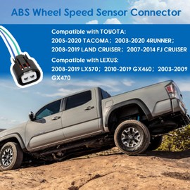 ABS Wheel Speed Sensor Connector Wire Plug Wiring Harness Compatible with Toyota Tacoma 4RUNNER Land Cruiser FJ 2003-2020 Compatible with Lexus LX570 GX460 GX470 2003-2019 Replace for 89542-08050