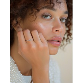 Silvora Womens Ring Size 11, Shiny Silver Heart Rings Love Friendship Jewelry, Sterling Silver Stacked Ring for Her