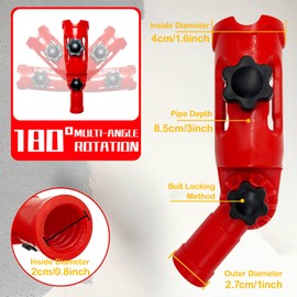 Multi-Angle Paint Roller Extension Pole Holder, Paint Brush Extender Holder with 180° Rotation, Universal Paint Roller Extension Pole Adapter for Ceilings & Walls, Red Design for High Visibility