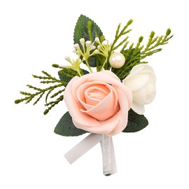 Wedding Boutonniere for Groomsmen Flower Boutonniere Pink Pins Suit Flowers Lapel Pins for Men Corsage Pins Wedding Brooch Men Boutonniere Pin for Groom Flower Pin