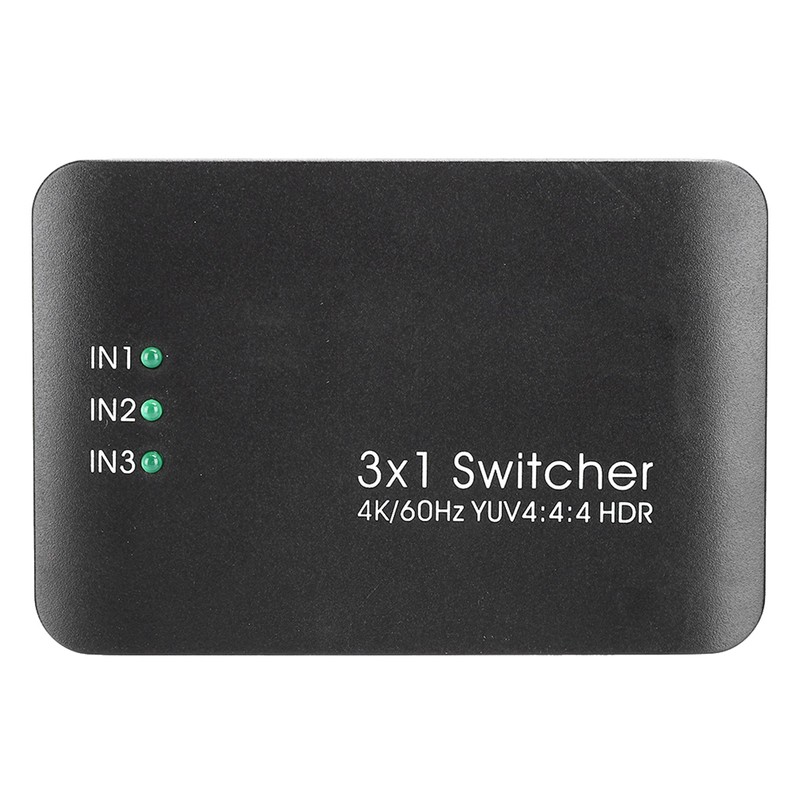 3x1 4K HDMI 2.0 Switcher HD IR Remote Control Splitter
